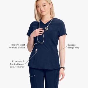 Cherokee Infinity Scrub Top Navy Medium
